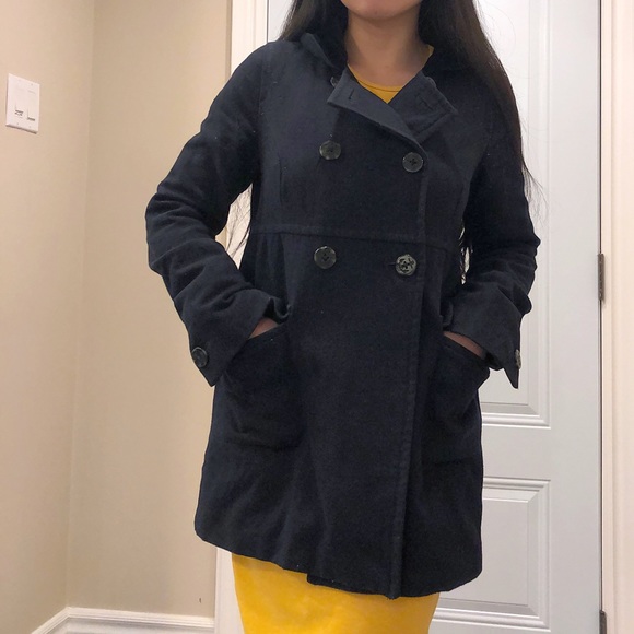 American Eagle Navy-Black Pea Coat - Small - Picture 2 of 7